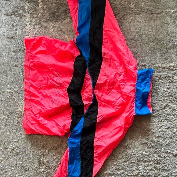 Adidas hot pink, black, and blue windbreaker jacket- size L. - Picture 4 of 6